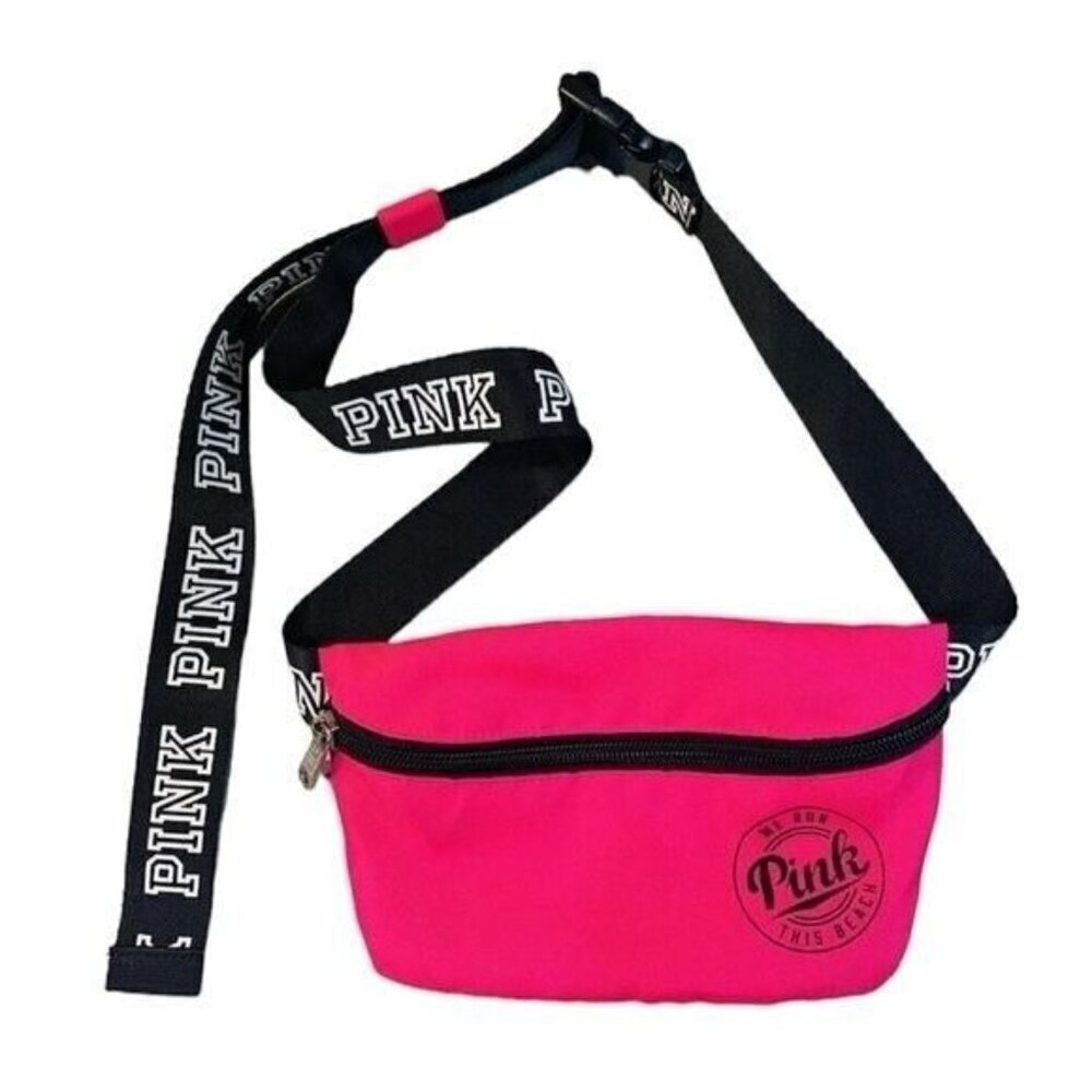 Victoria's Secret PINK Adjustable Waist Belt Crossbody Bag In Hot Pink